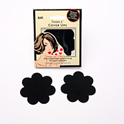 nipple covers, black pasties, flower cover ups